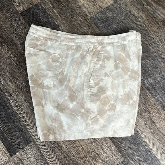 Old Navy loose fit drawstring shorts linen blend white cream elastic waist women - Picture 5 of 9